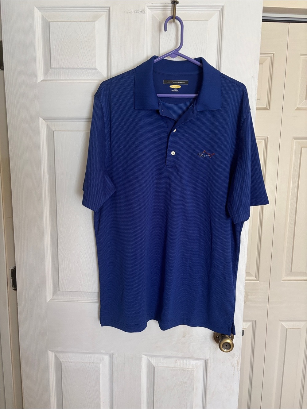 Greg Norman Collection Men's Royal Blue Short Sleeve Polo